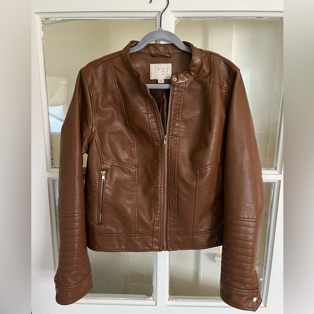 A New Day faux leather bomber jacket sz L